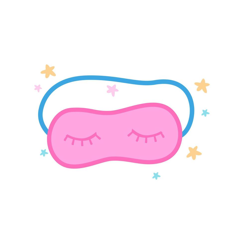 Cute girls sleeping eye close mask pajama party icon sign illustration