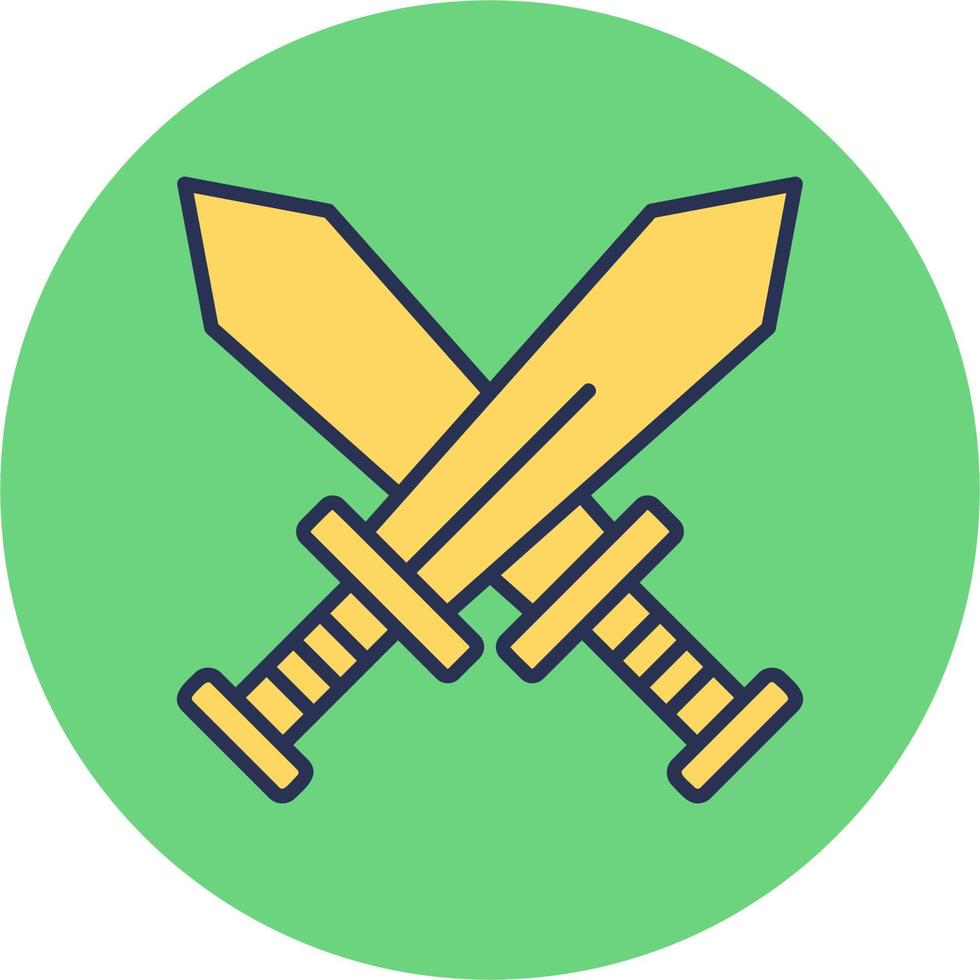 Cross Batle Sword Vector Icon