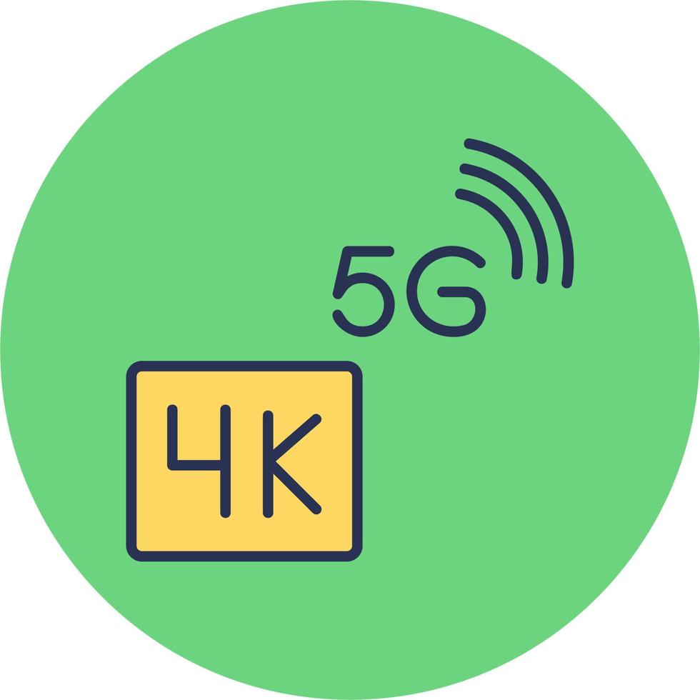 4K Vedio Straming Vector Icon
