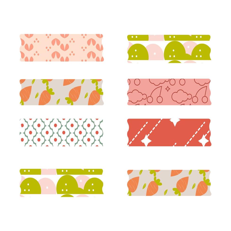 cute collection of washi tape vector