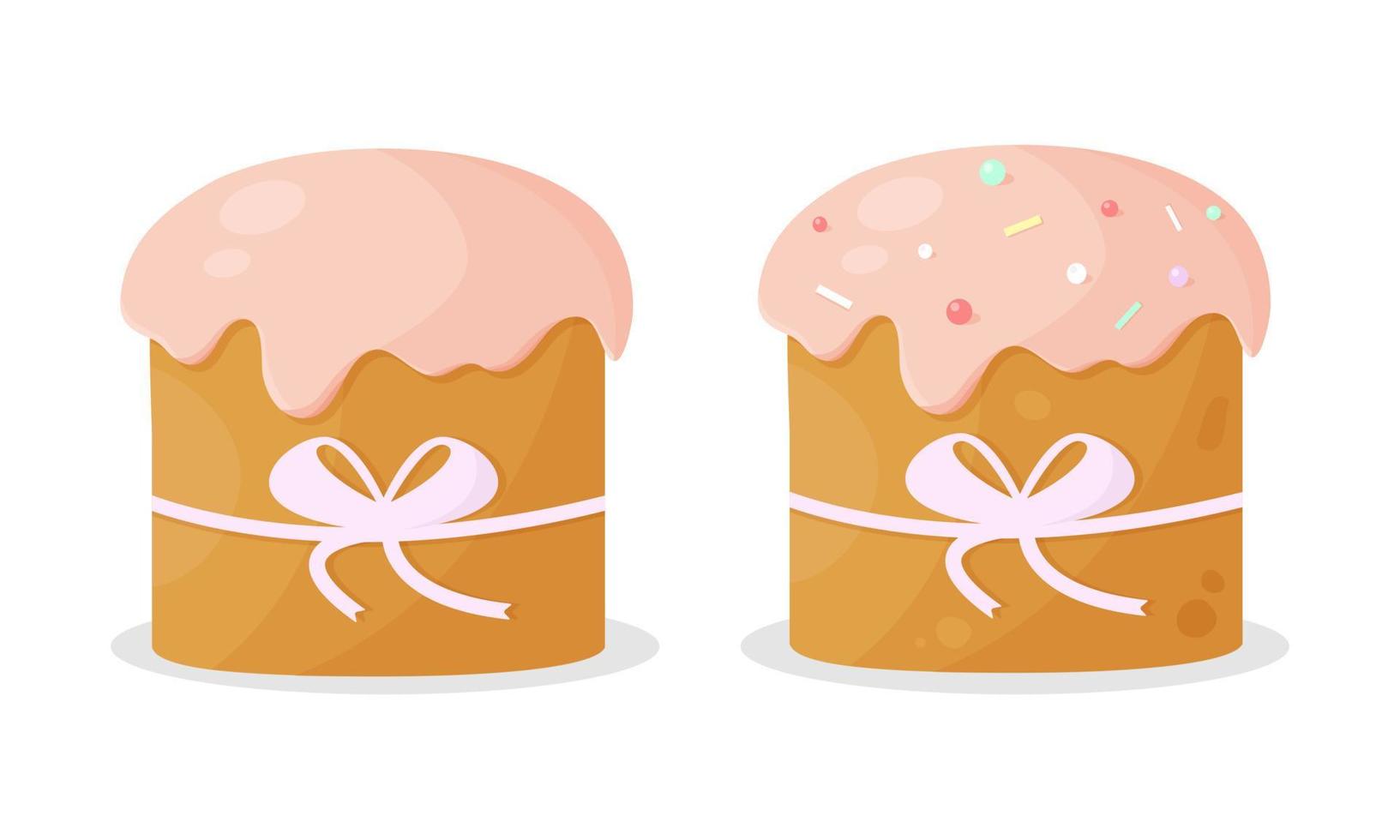 Easter cake with decorations vector