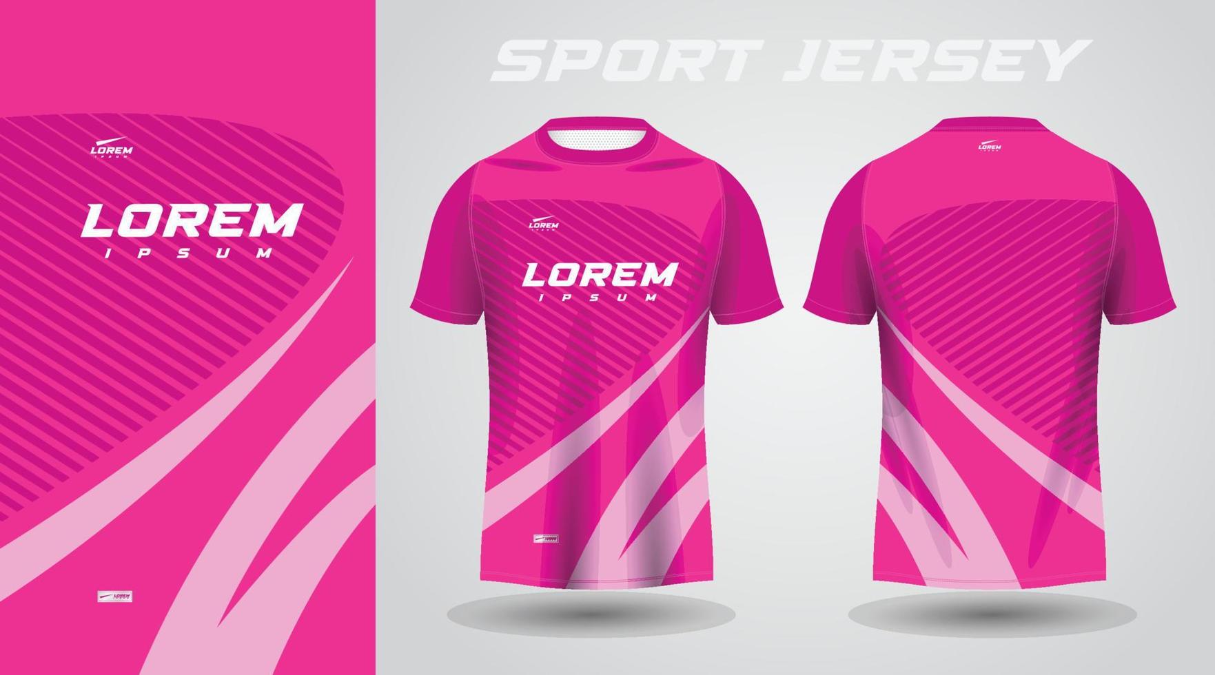 pink shirt soccer football sport jersey template design mockup vector