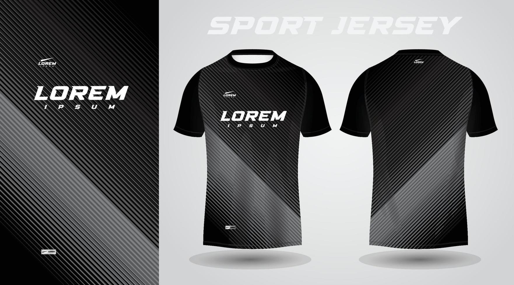 black soccer jersey or football jersey template design for sportswear