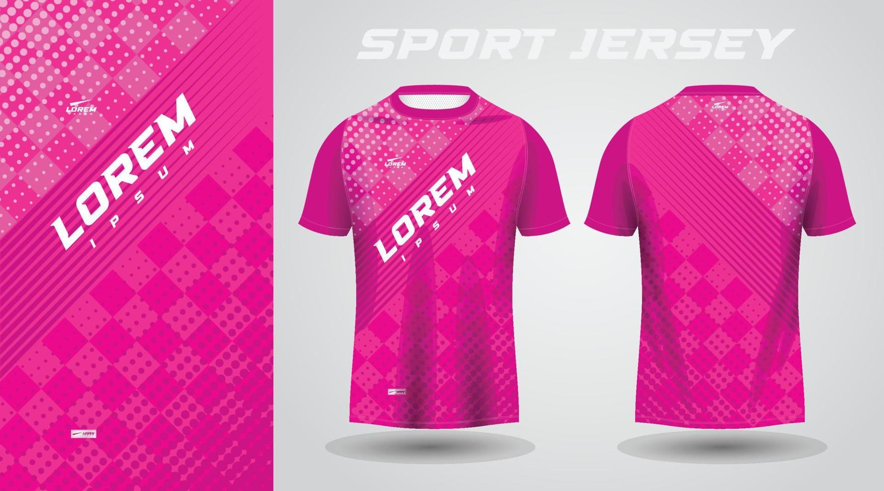pink shirt soccer football sport jersey template design mockup vector