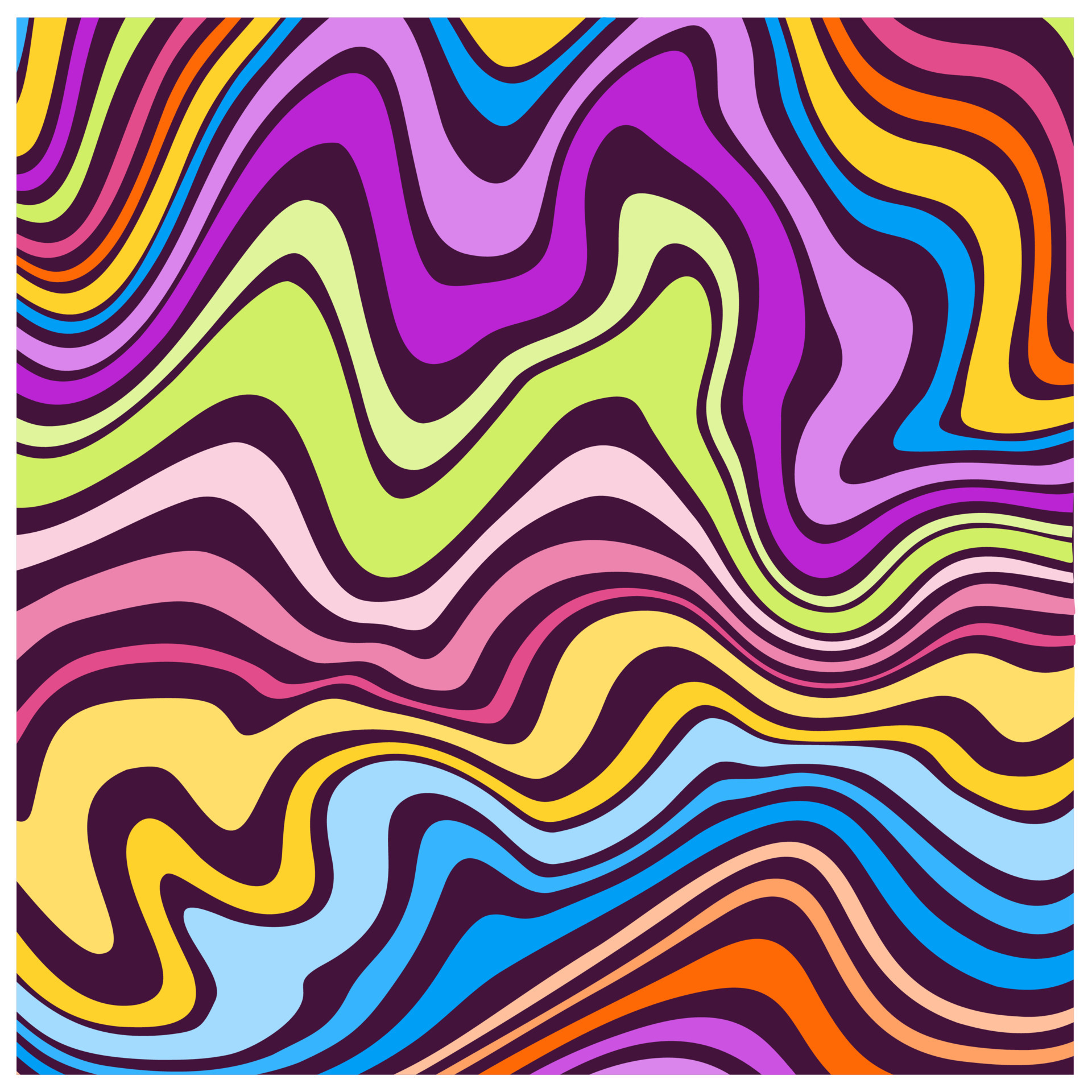 Retro swirl background vector. An abstract colorful psychedelic wavy
