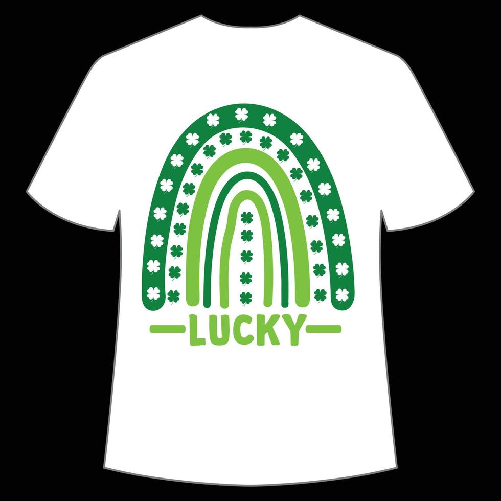 lucky St. Patrick's Day Shirt Print Template, Lucky Charms, Irish, everyone has a little luck Typography Design vector