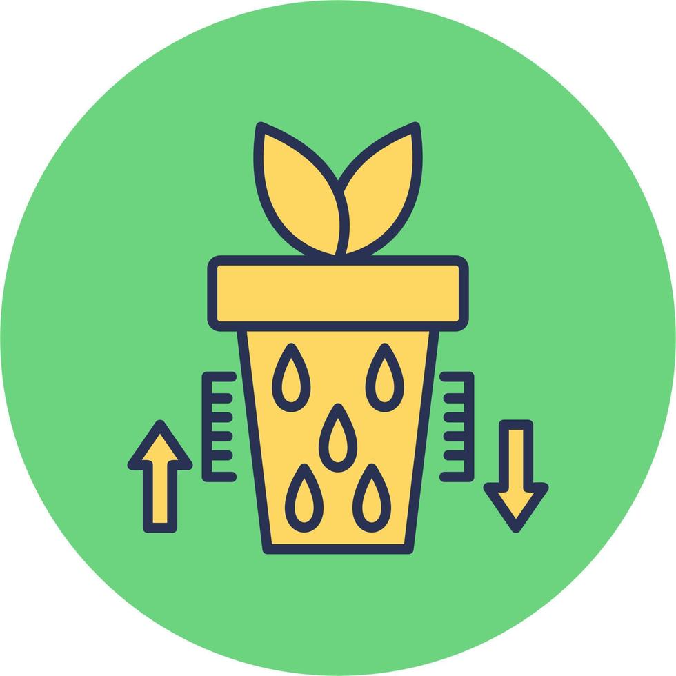 agua nivel en planta vector icono