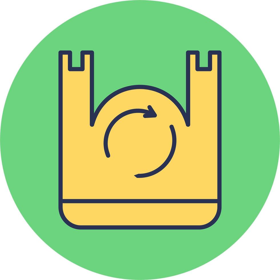 Recycled Plastic Bag Vector Icon