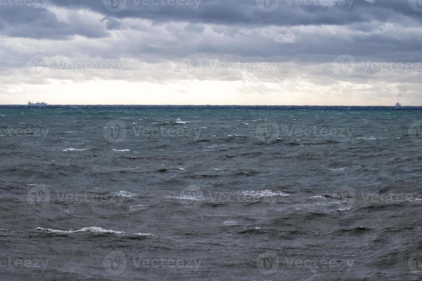 Sea Storm in mediterranean sea photo