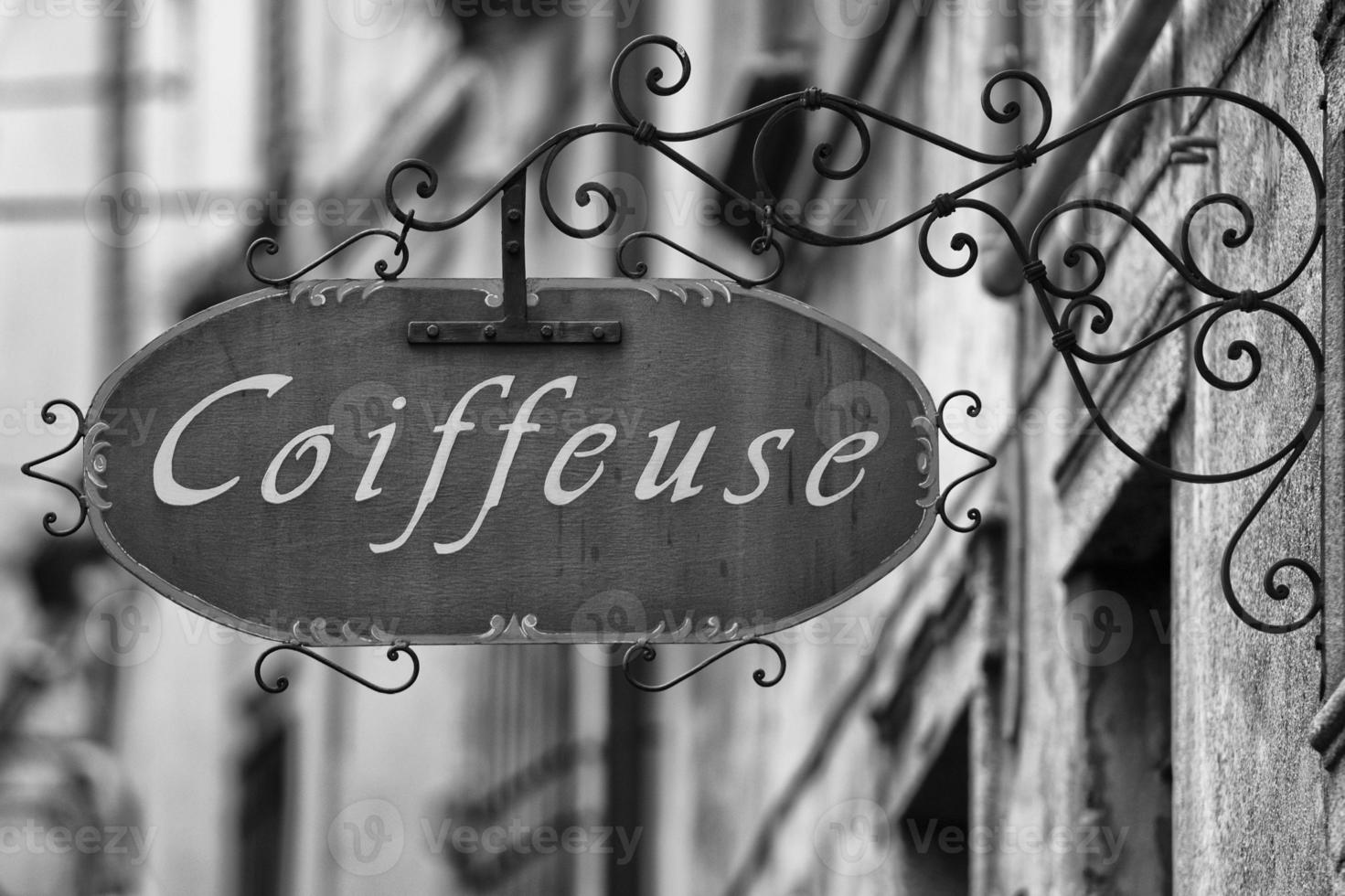 Coiffeuse Sign close-up photo