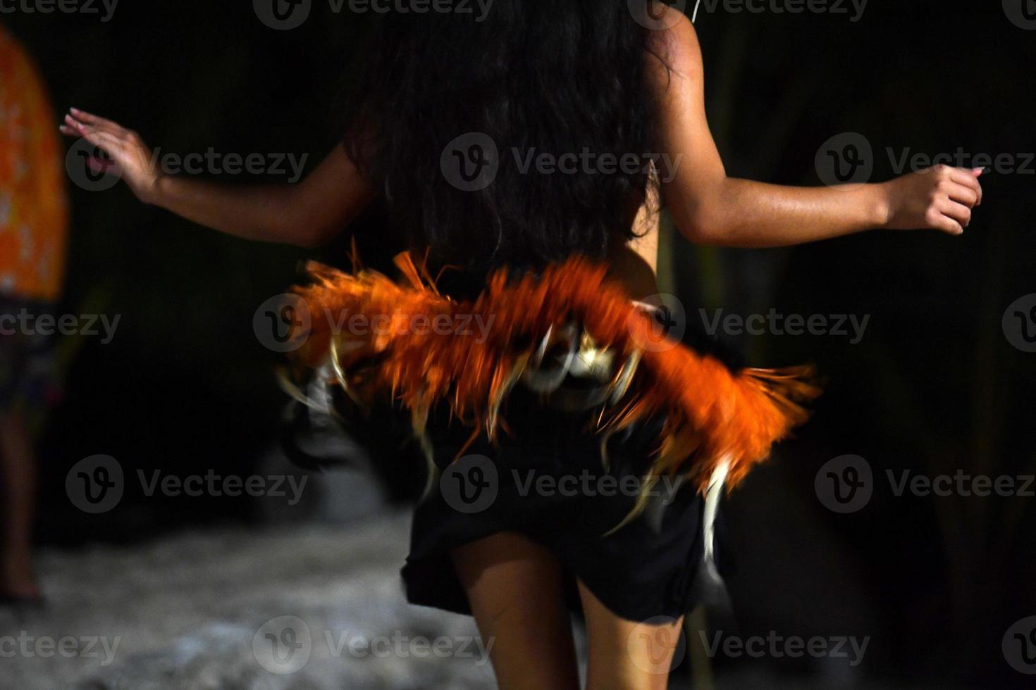 Polynesian dancer hula move effect photo