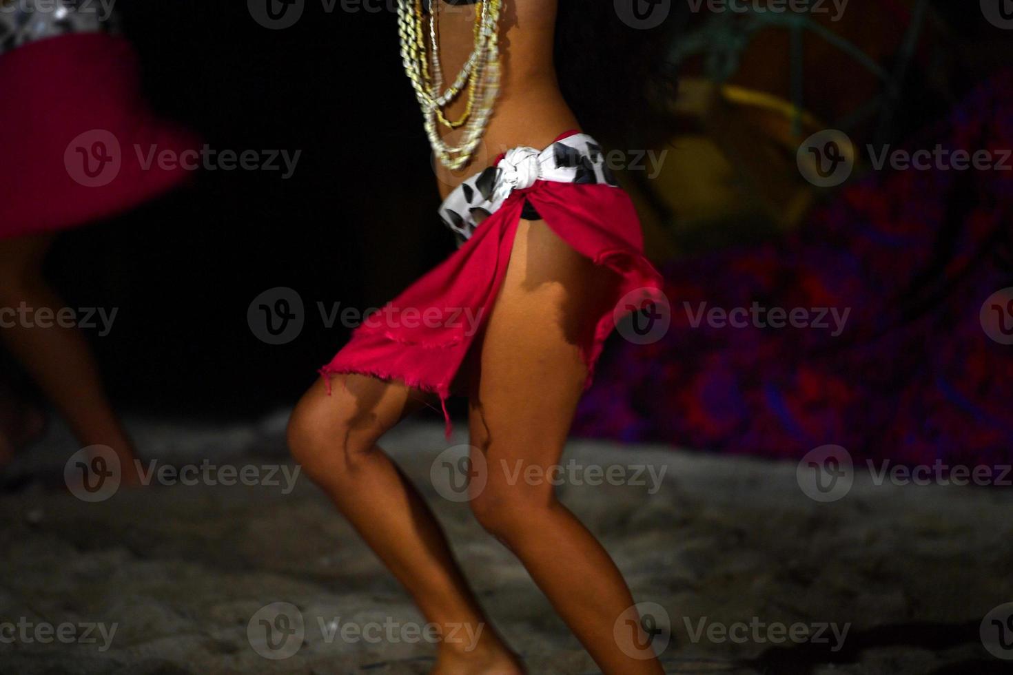 Polynesian dancer hula move effect photo