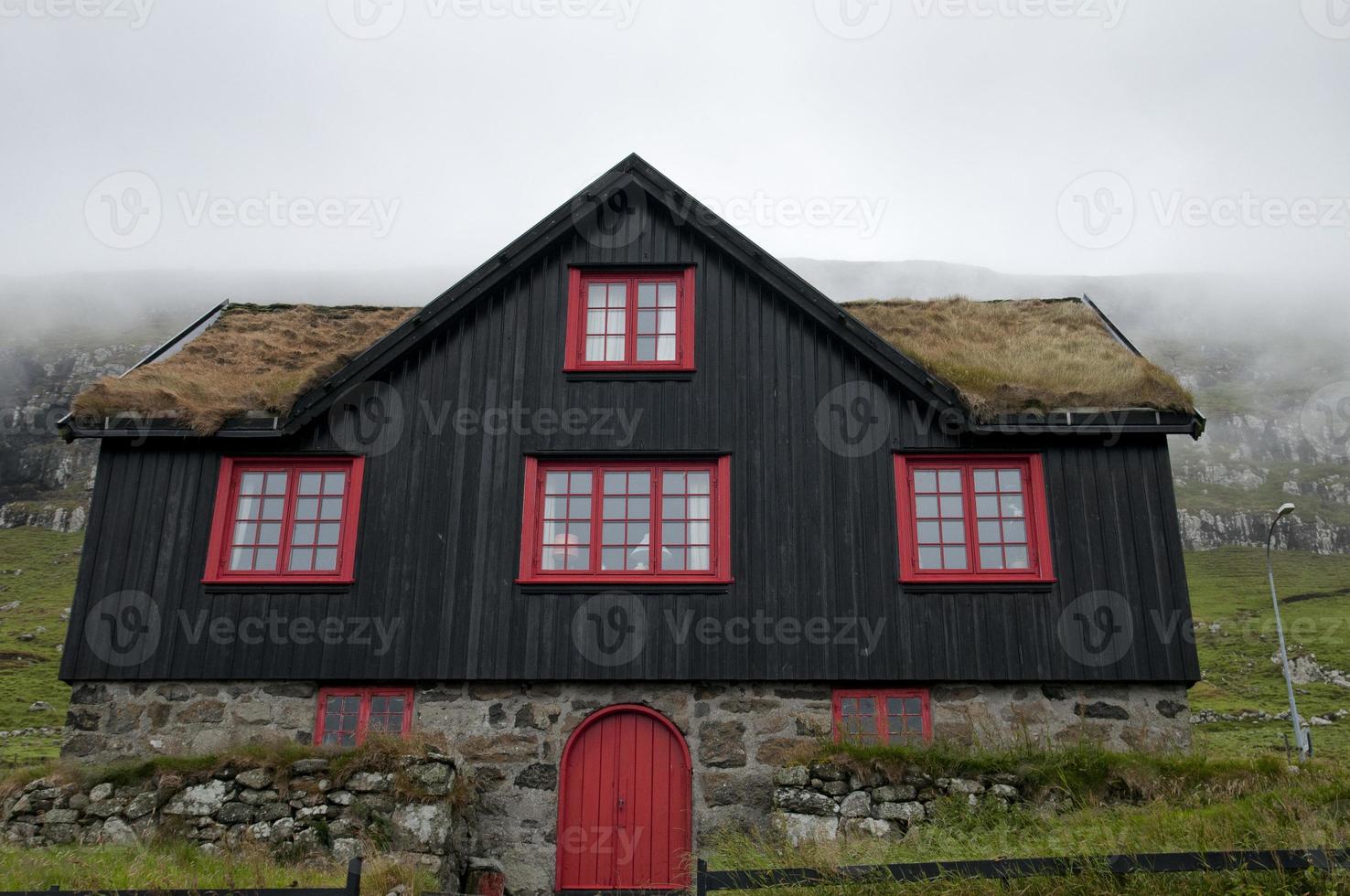 Far Oer grass roof houses photo
