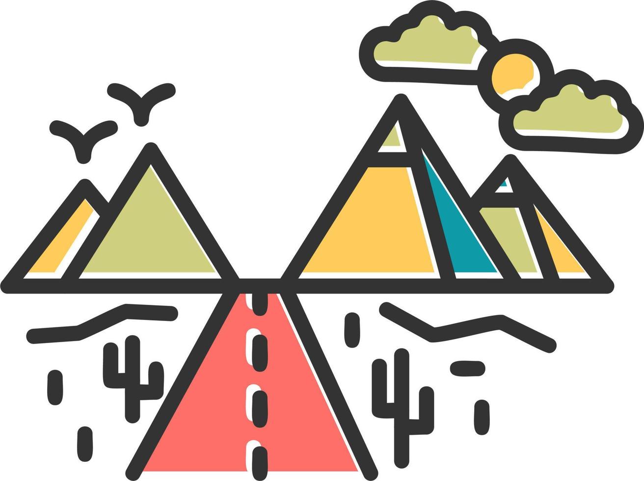 Desert Road Vector Icon