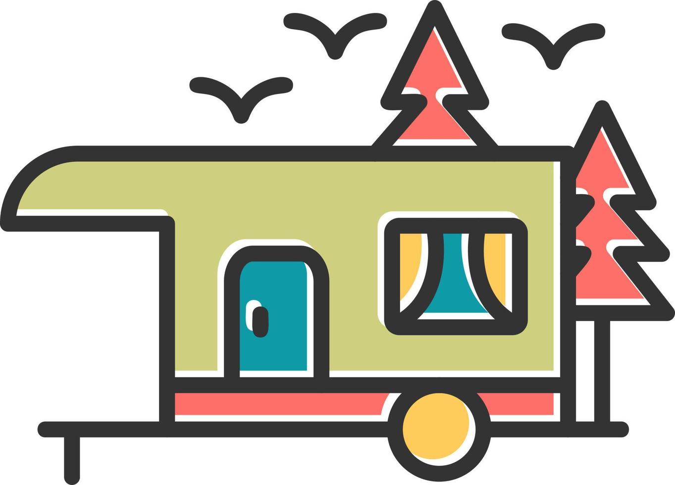 Camping Trailer Vector Icon