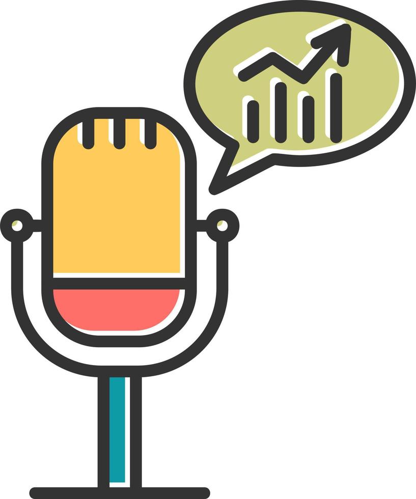 Bar Chart Podcast Vector Icon
