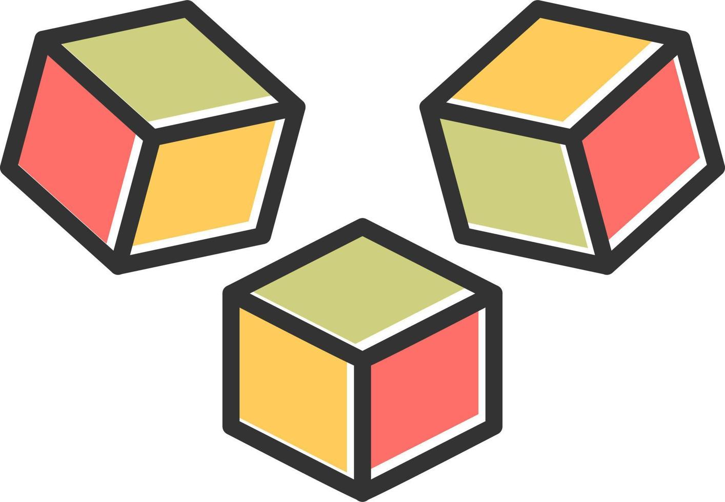 icono de vector de cubo