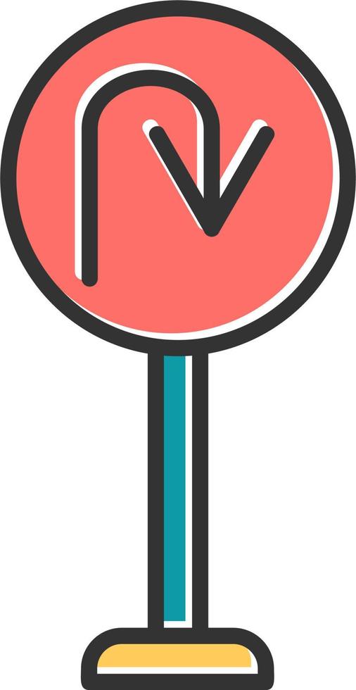 U Turn Vector Icon