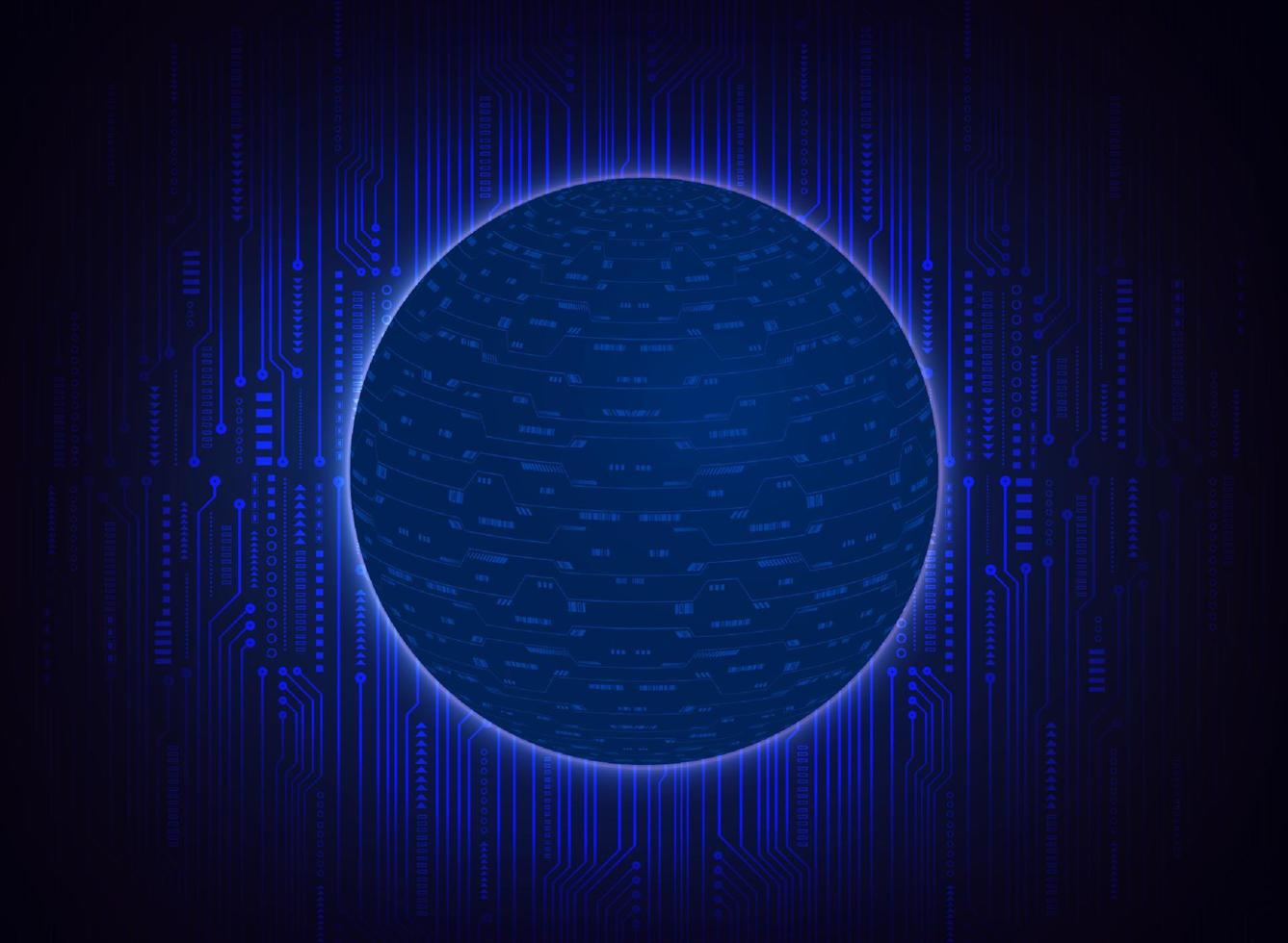 Modern Holographic Globe on Technology Background vector