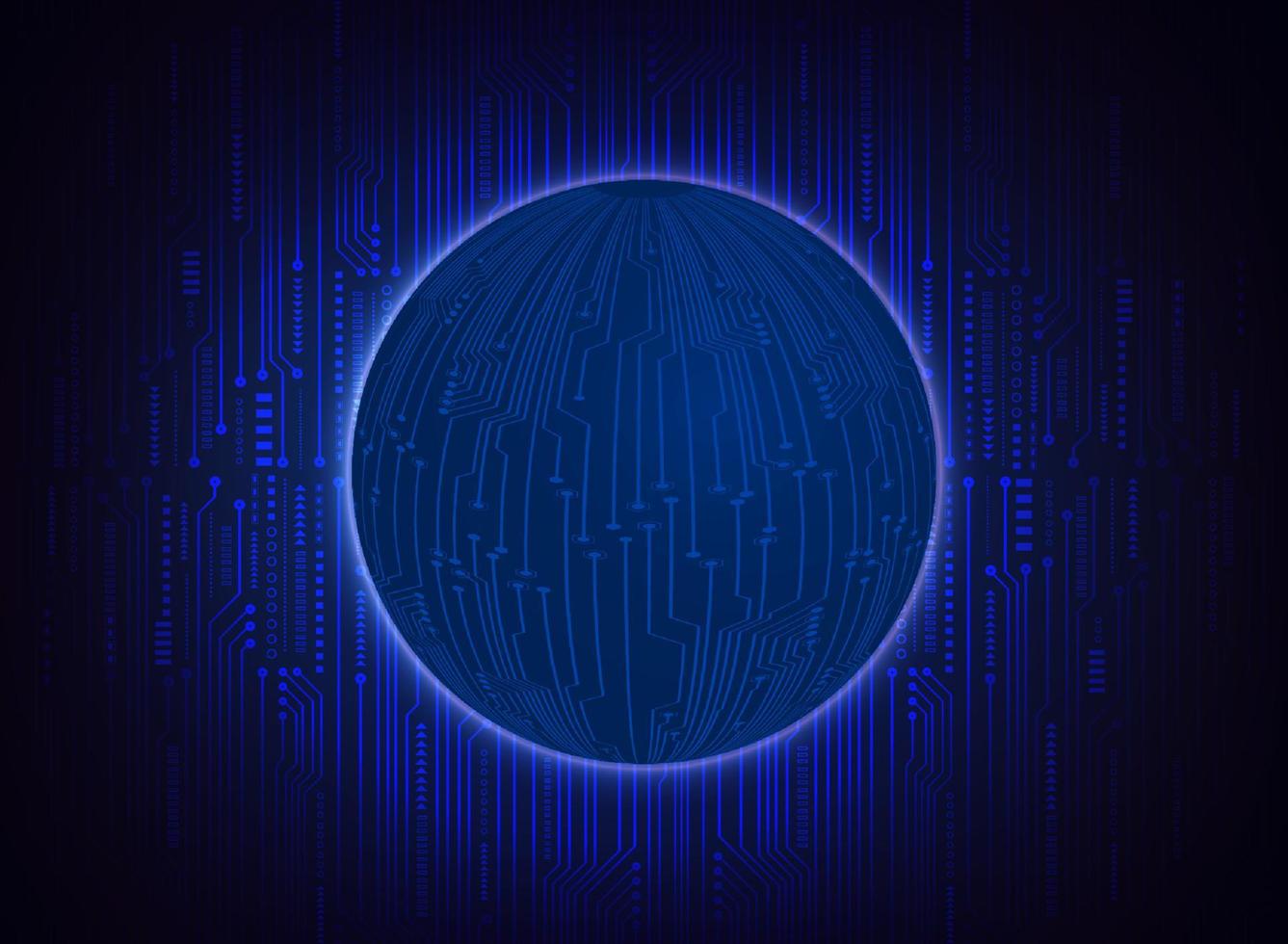 Modern Holographic Globe on Technology Background vector