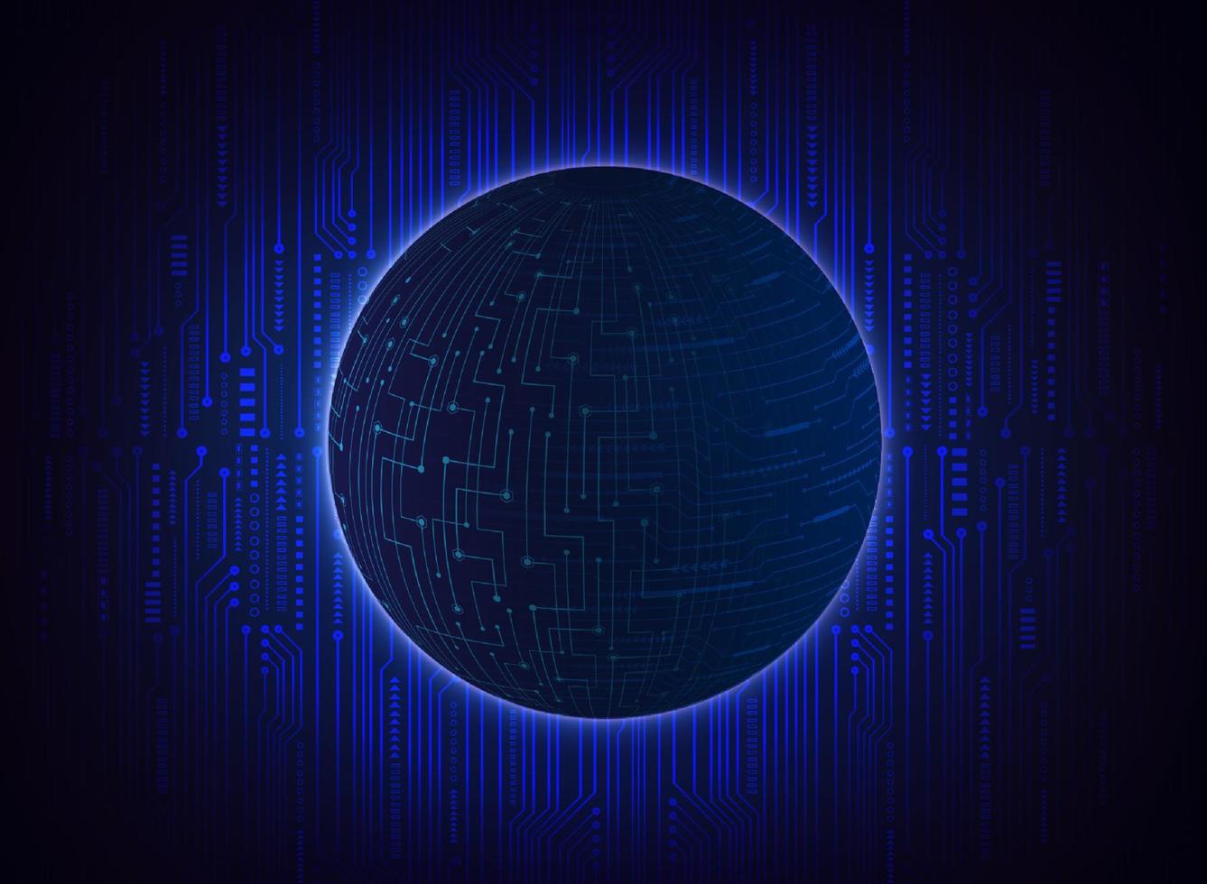 Modern Holographic Globe on Technology Background vector