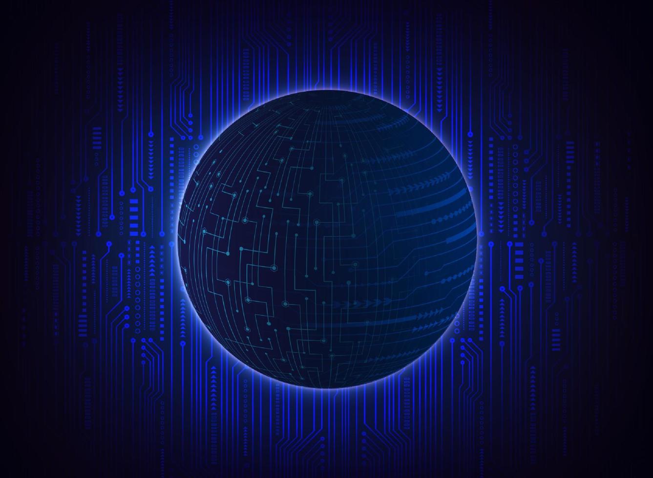 Modern Holographic Globe on Technology Background vector