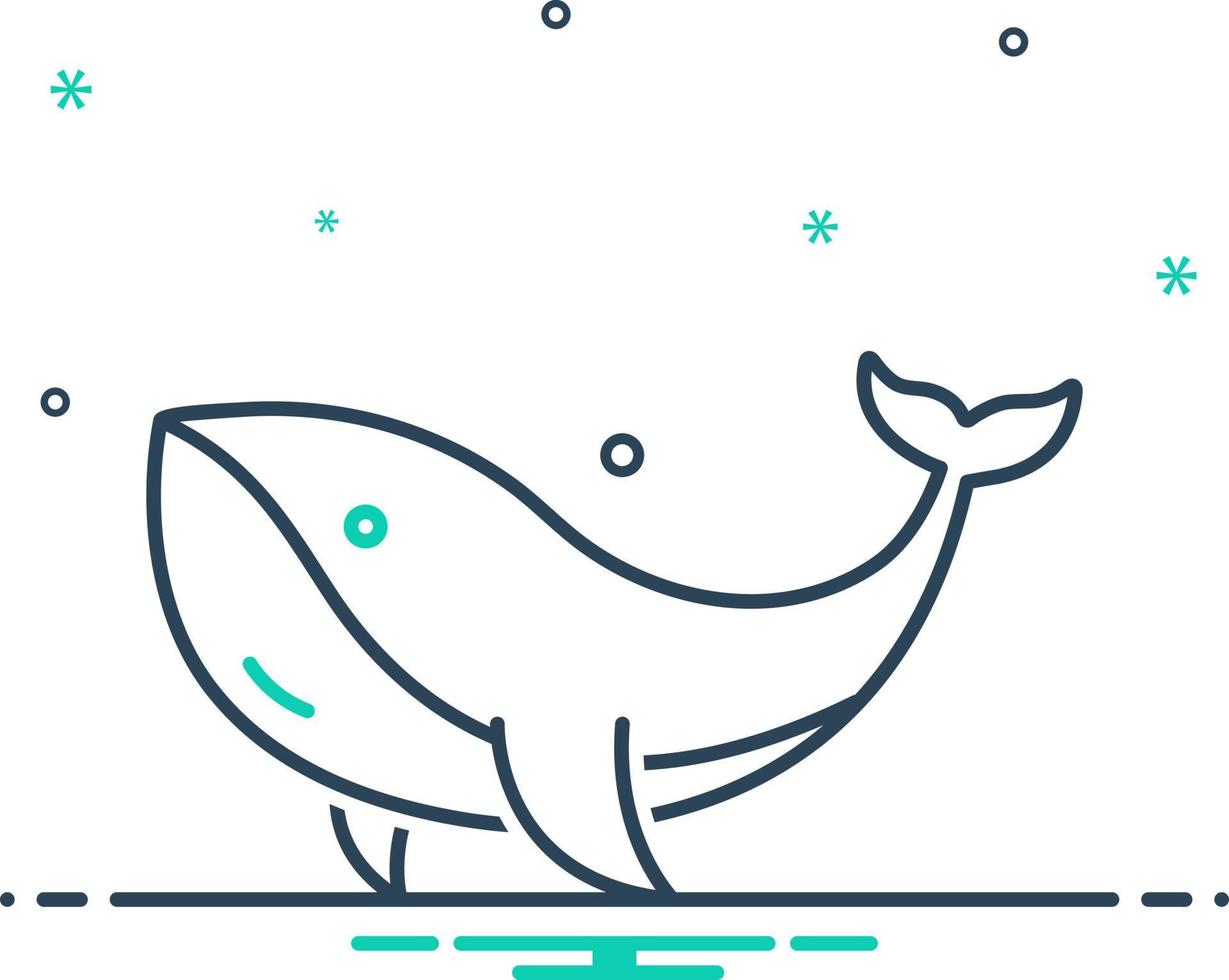 mezcla icono para ballena vector