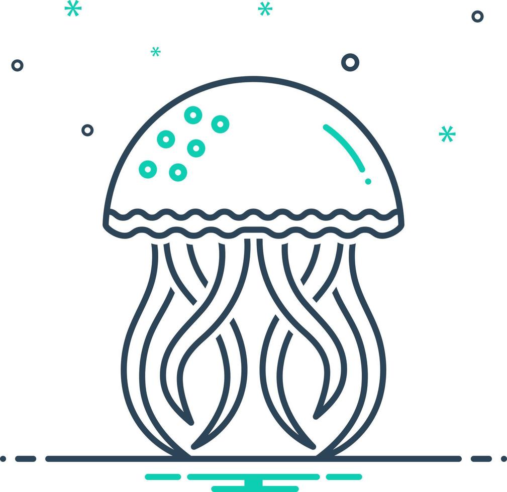 mix icon for jellyfish vector