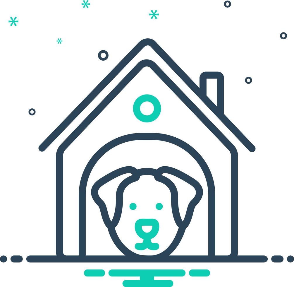 mix icon for dog in kennel vector