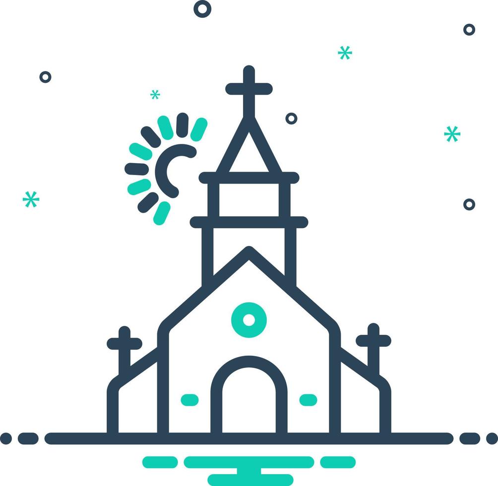 icono de mezcla para la iglesia vector