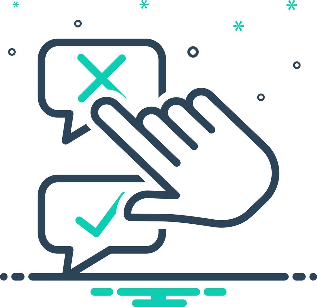 mix icon for disagree vector