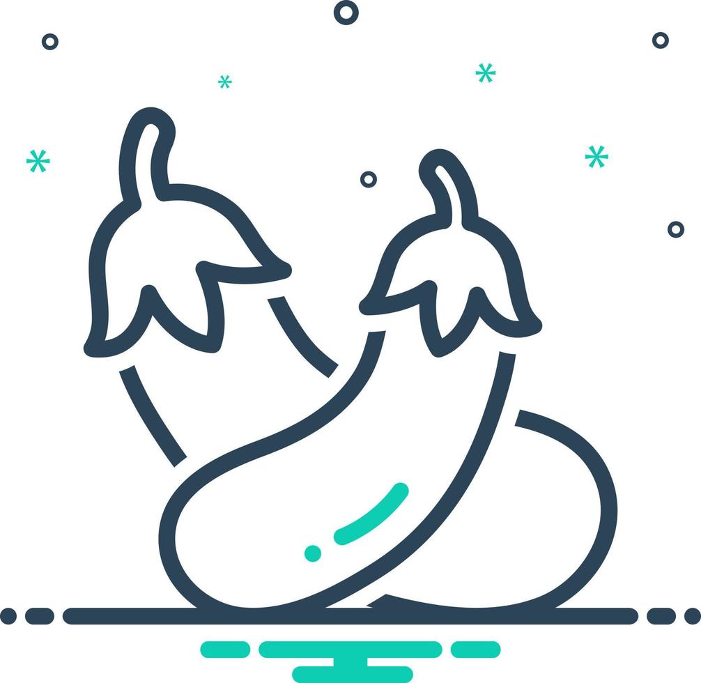 mix icon for brinjal vector