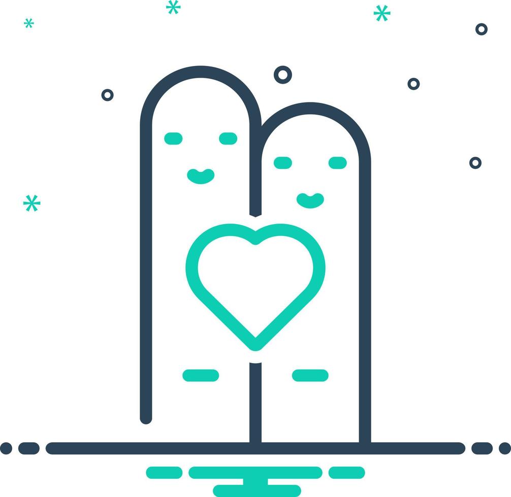 mix icon for heart on two finger vector