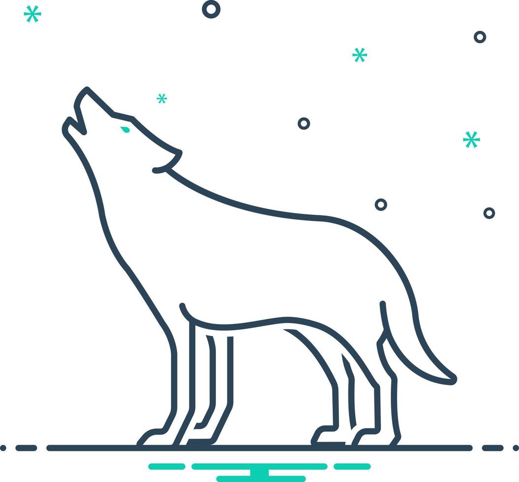 mix icon for wolf vector