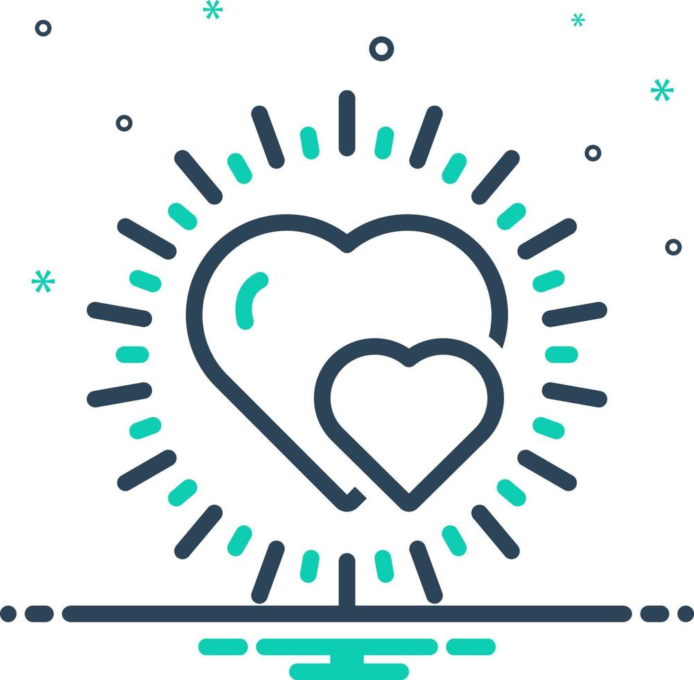 mix icon for heart vector