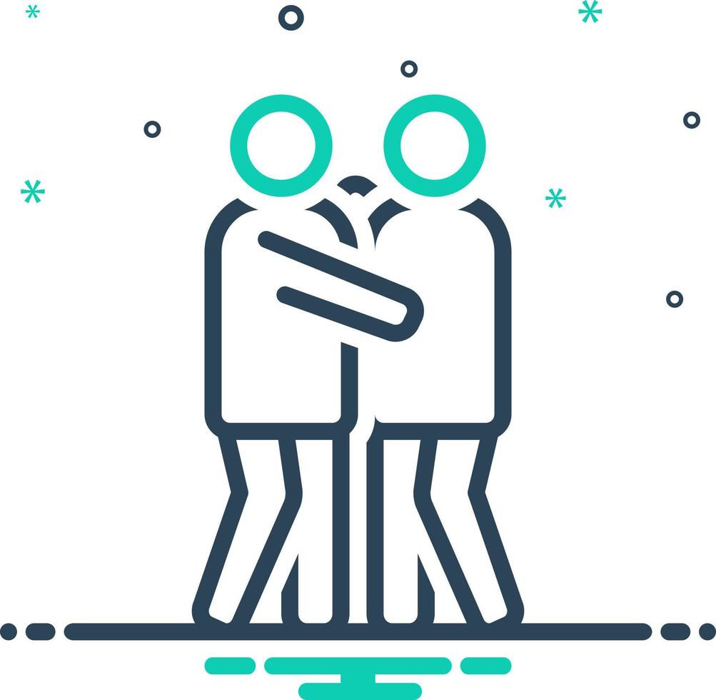 mix icon for hug vector
