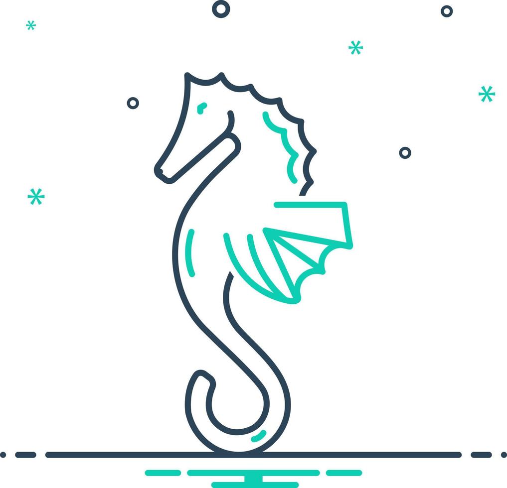 mix icon for seahorse vector