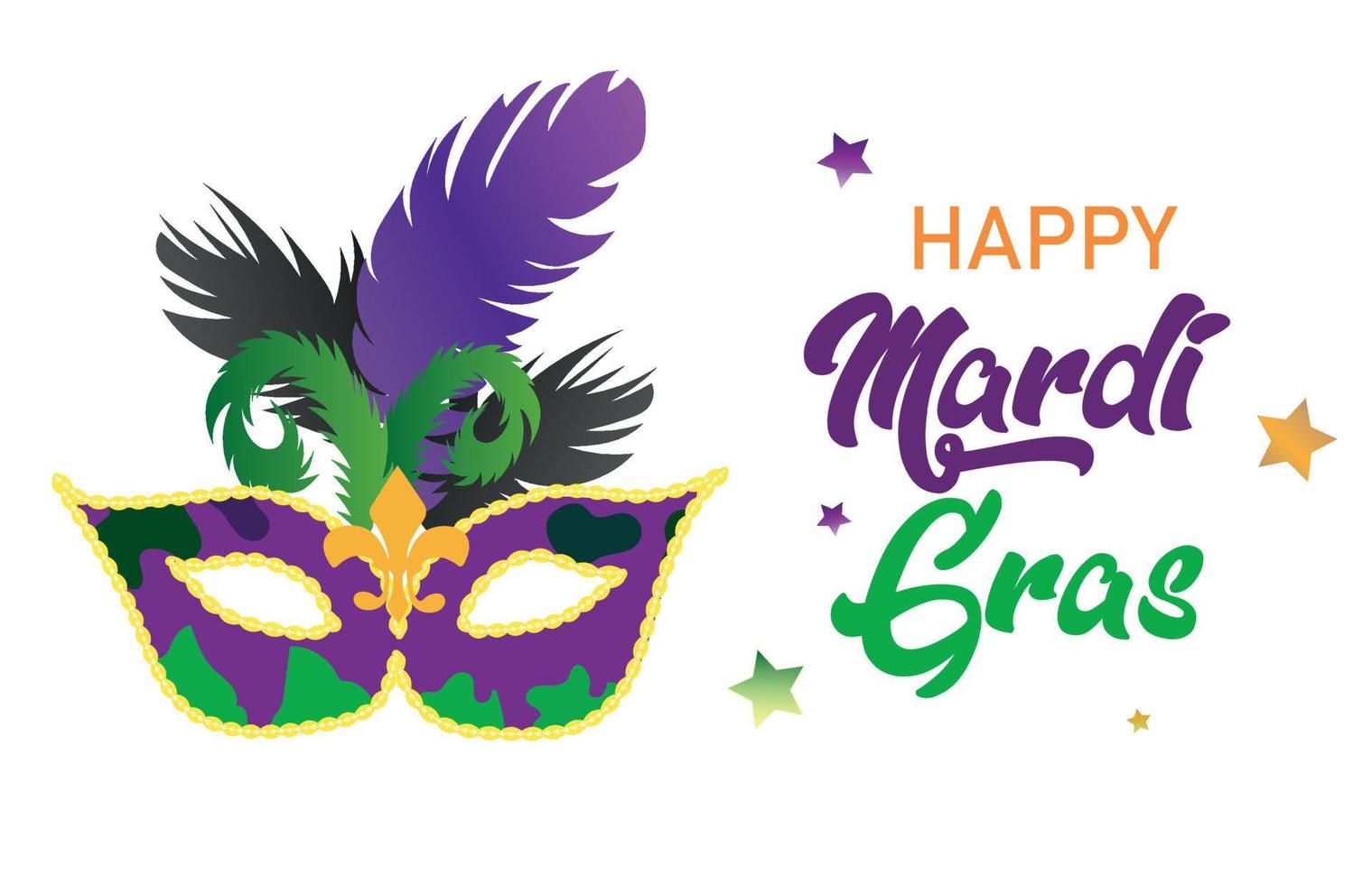 Mardi Gras mask, colorful poster, banner template. Vector illustration.