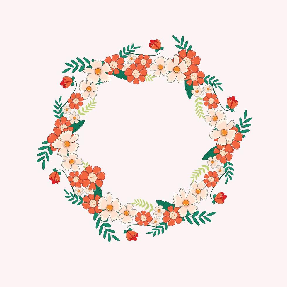 Set of vector flowers. A wonderful wreath. Elegant floral collection with isolated orange, white leaves and flowers. Design for invitations, wedding or greeting cards