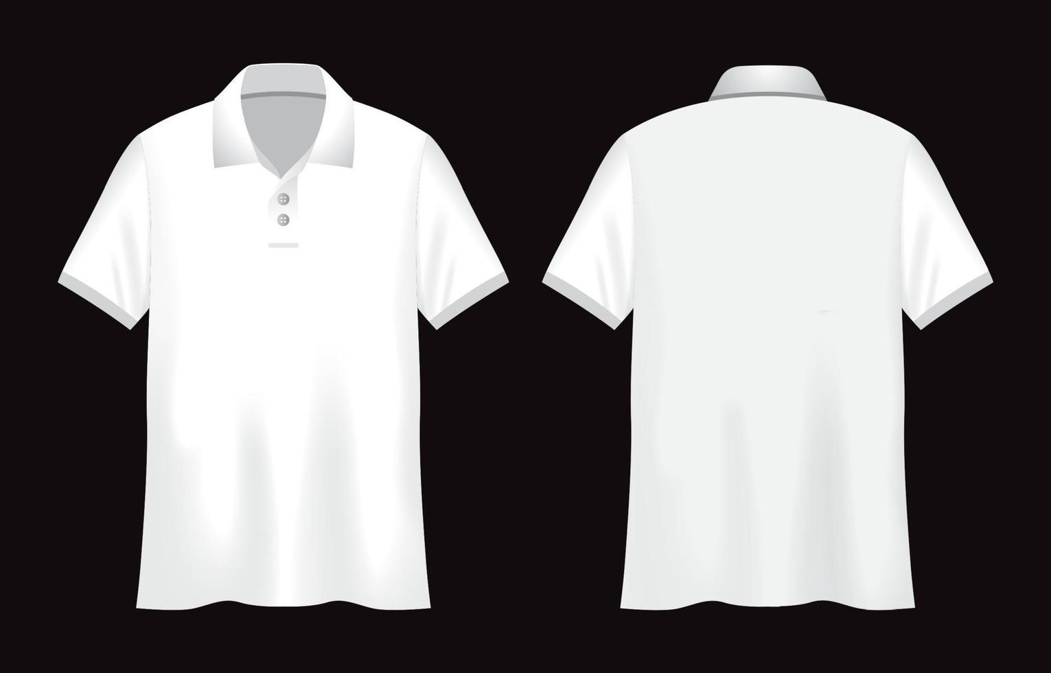 Realistic White Polo Mock Up Template vector