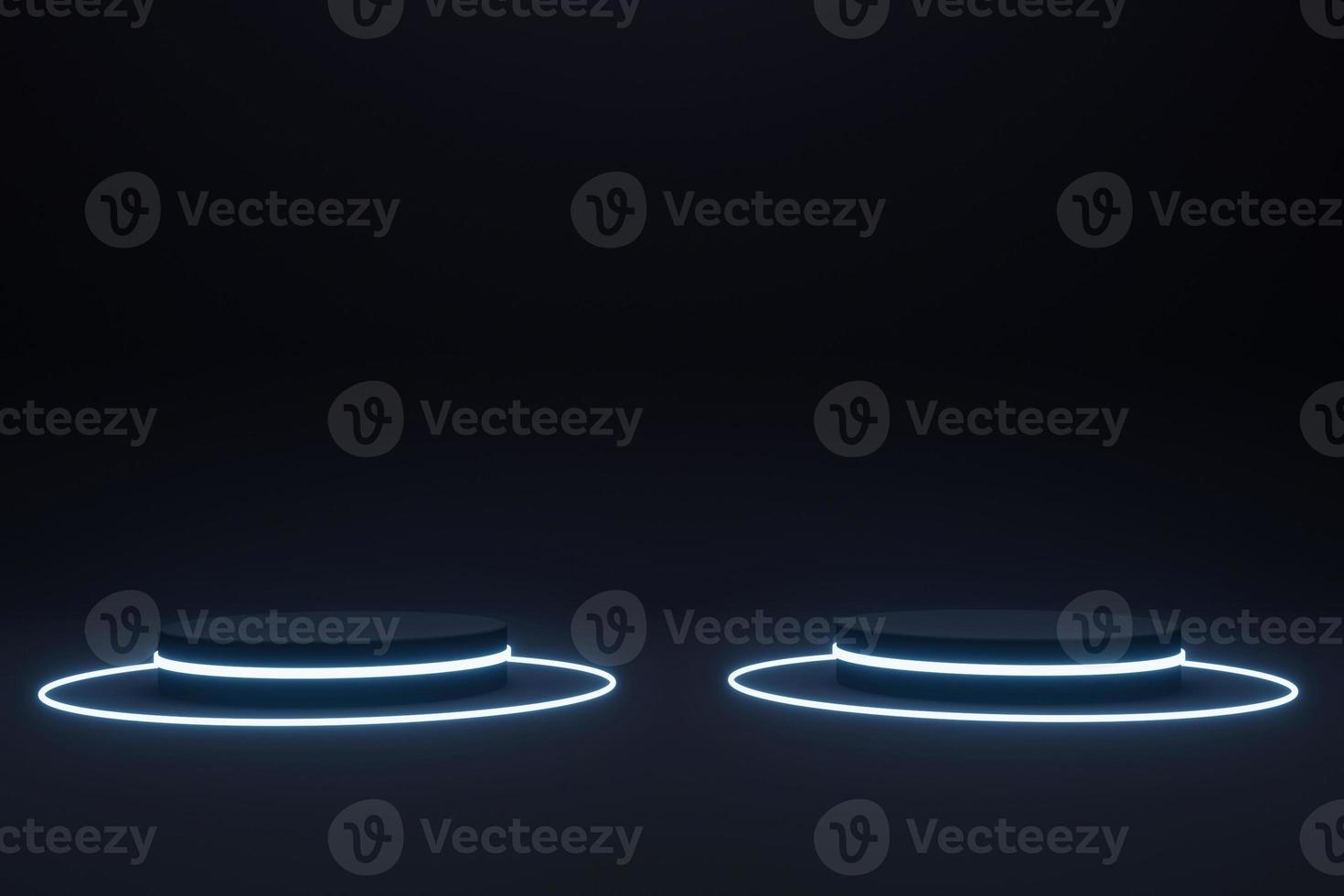 Dark Stage For Product Presentation And Glossy Podium Or Pedestal. 3d rendering photo