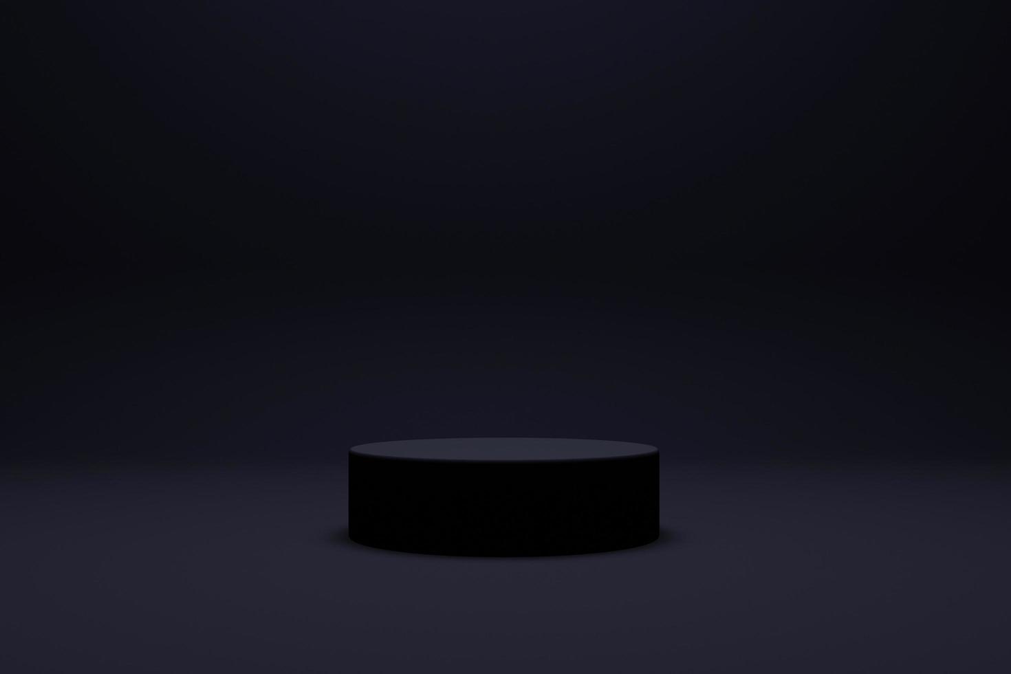 Black product background stand or podium pedestal on advertising display with blank backdrops. 3D rendering. photo