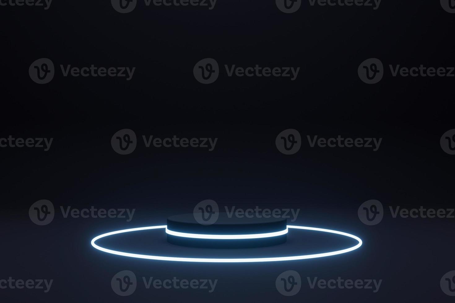 Dark Stage For Product Presentation And Glossy Podium Or Pedestal. 3d rendering photo