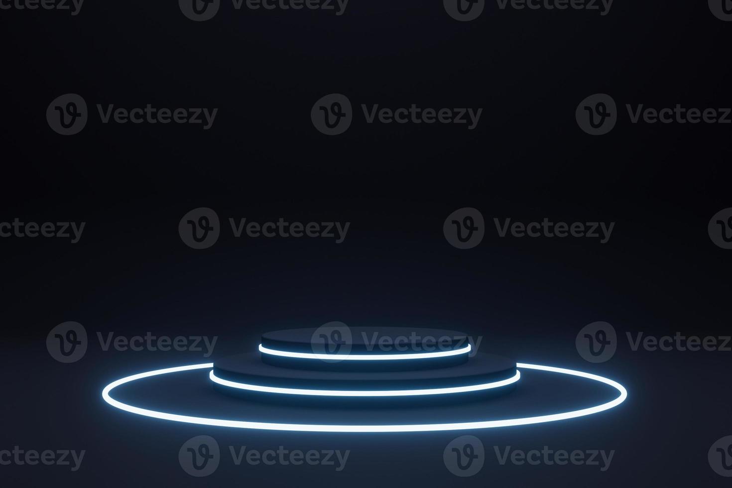 Dark Stage For Product Presentation And Glossy Podium Or Pedestal. 3d rendering photo
