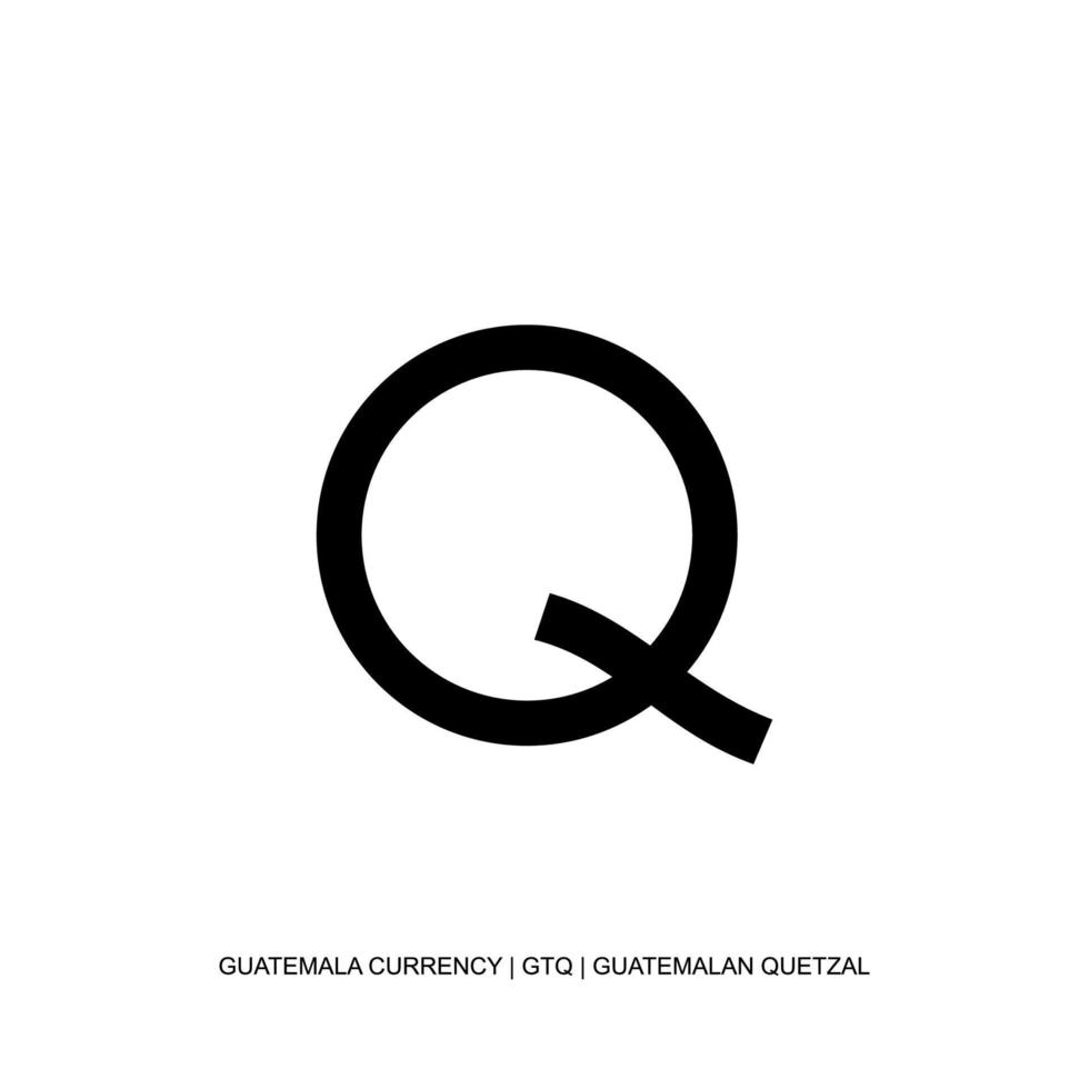 Guatemala Currency Symbol, Guatemalan Quetzal Icon, GTQ Sign. Vector
