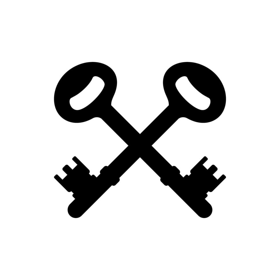 Silhouette of the Key for Icon, Symbol, Sign, Pictogram, Website, Apps, Art Illustration, Logo or Graphic Design Element. Vector Illustration