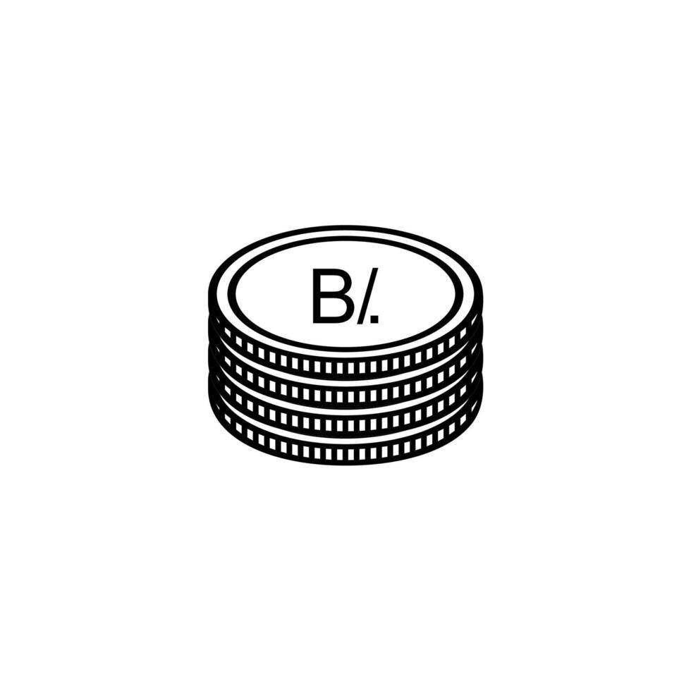 Panama Currency Symbol, Panamanian Balboa Icon, PAB Sign. Vector Illustration