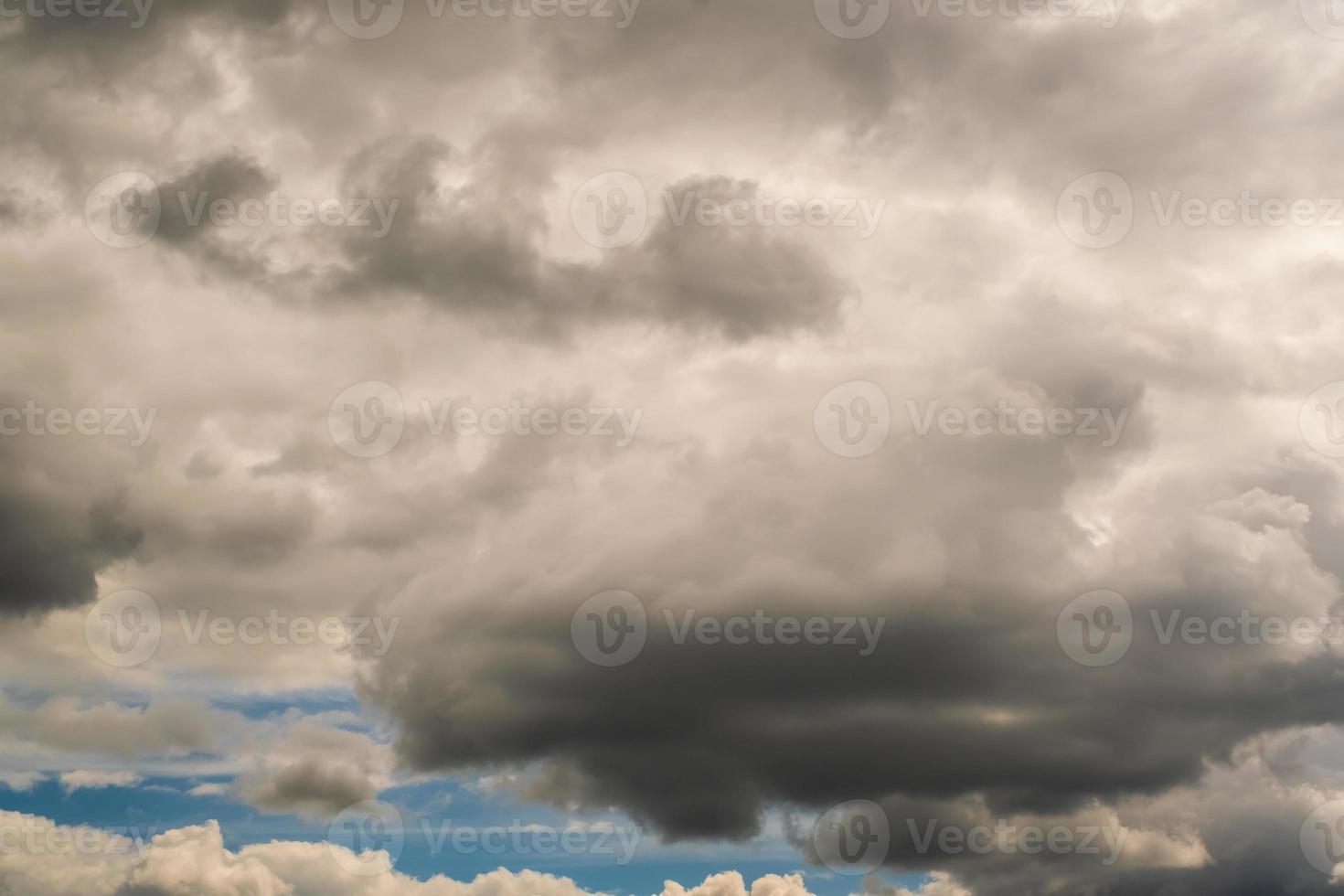 panorama of black sky background with storm clouds. thunder front, may use for sky replacement photo