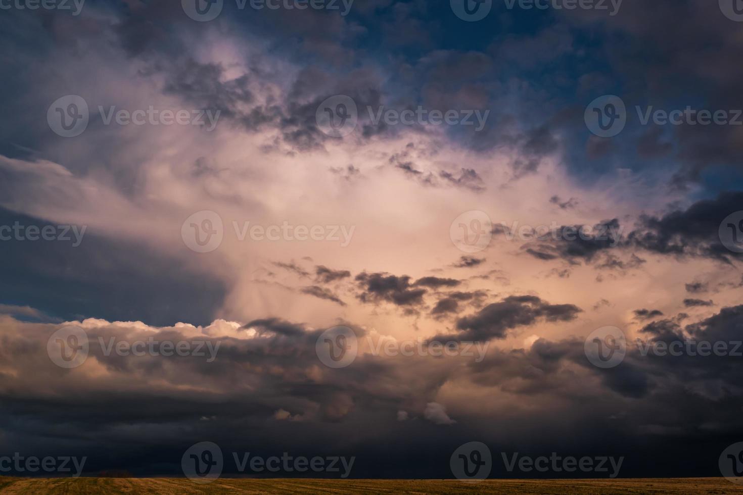 panorama of black sky background with storm clouds. thunder front, may use for sky replacement photo