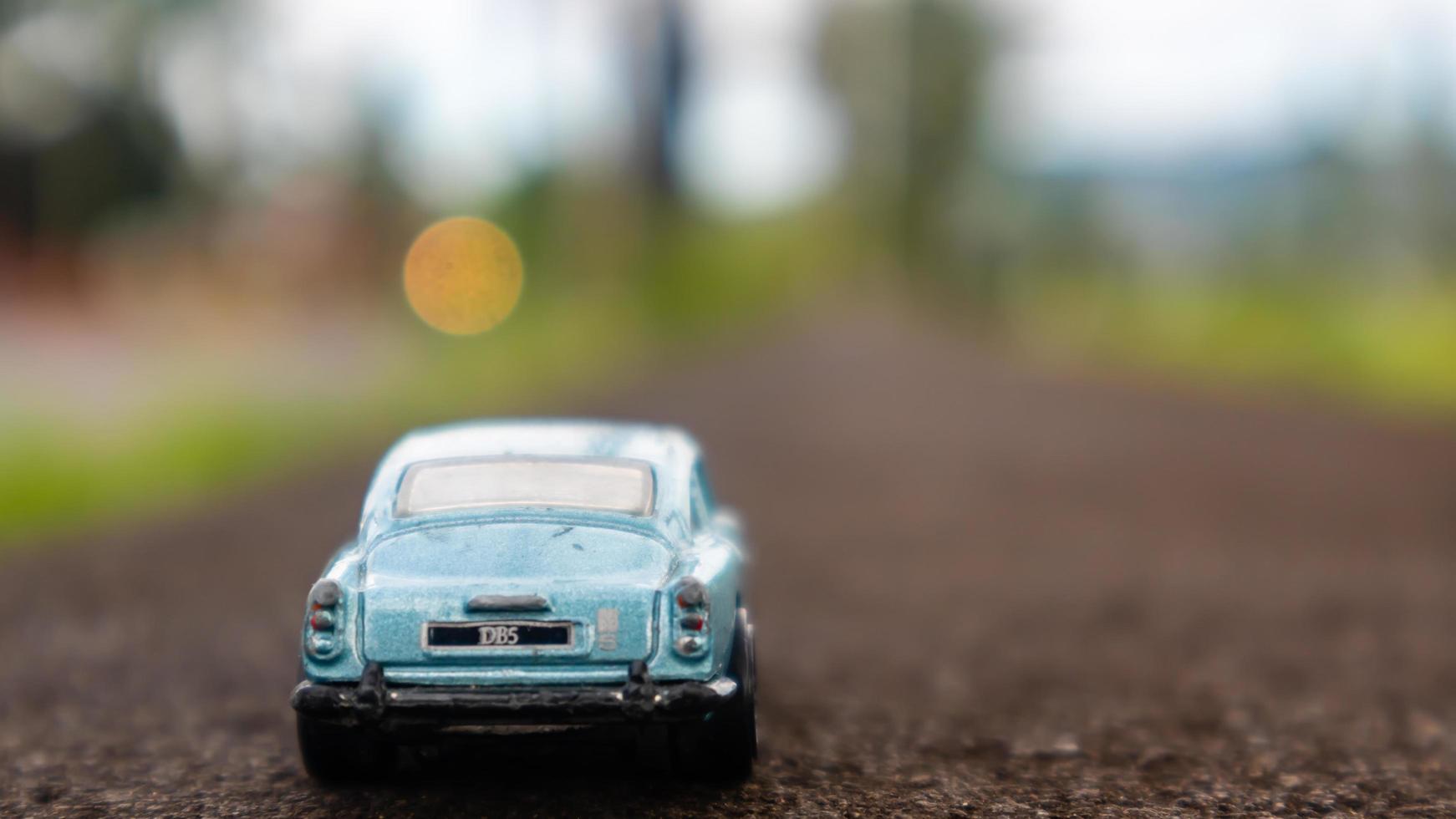 minahasa, Indonesia  January 2023, toy car in the rice field photo